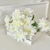 Artificial Dahlia Flowers with Stem 4-Head Blooms Realistic Faux Silk Flower for Vase Wedding