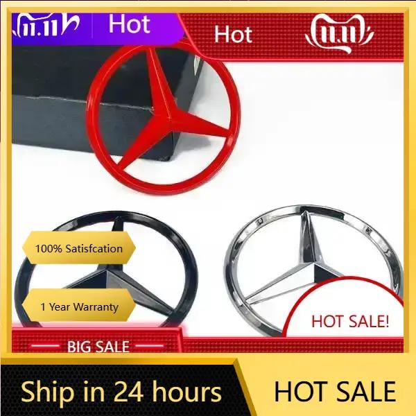 New C200 E200 For Mercedes Benz 1PCS 70mm Car Engine Badge Hood Stickers 3D Metal Emblem Decoration Decal for Mercedes Benz AMG