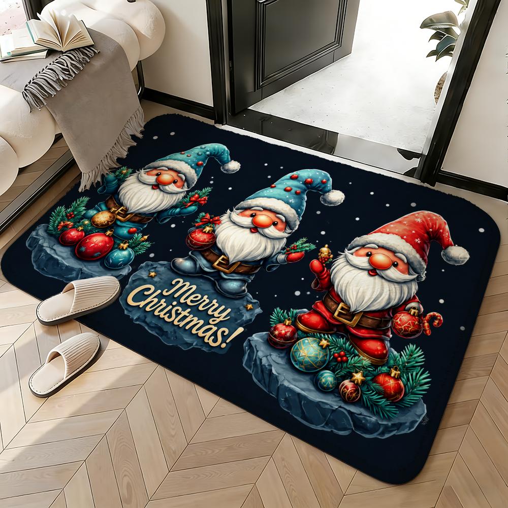 Soft Absorbent Non-Slip Rug Merry Christmas Door Mat Floor Mat Home Decor Doormat Bedroom Floor Mat Shower Carpet