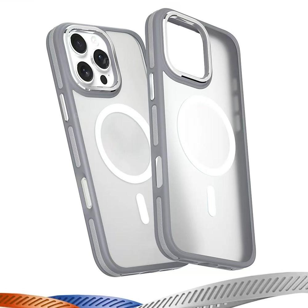 KEYSION Shockproof Magnetic Case for iPhone 15 16 Pro Max 15 Plus 16e Matte Translucent PC+TPU Color Blocking Phone Cover