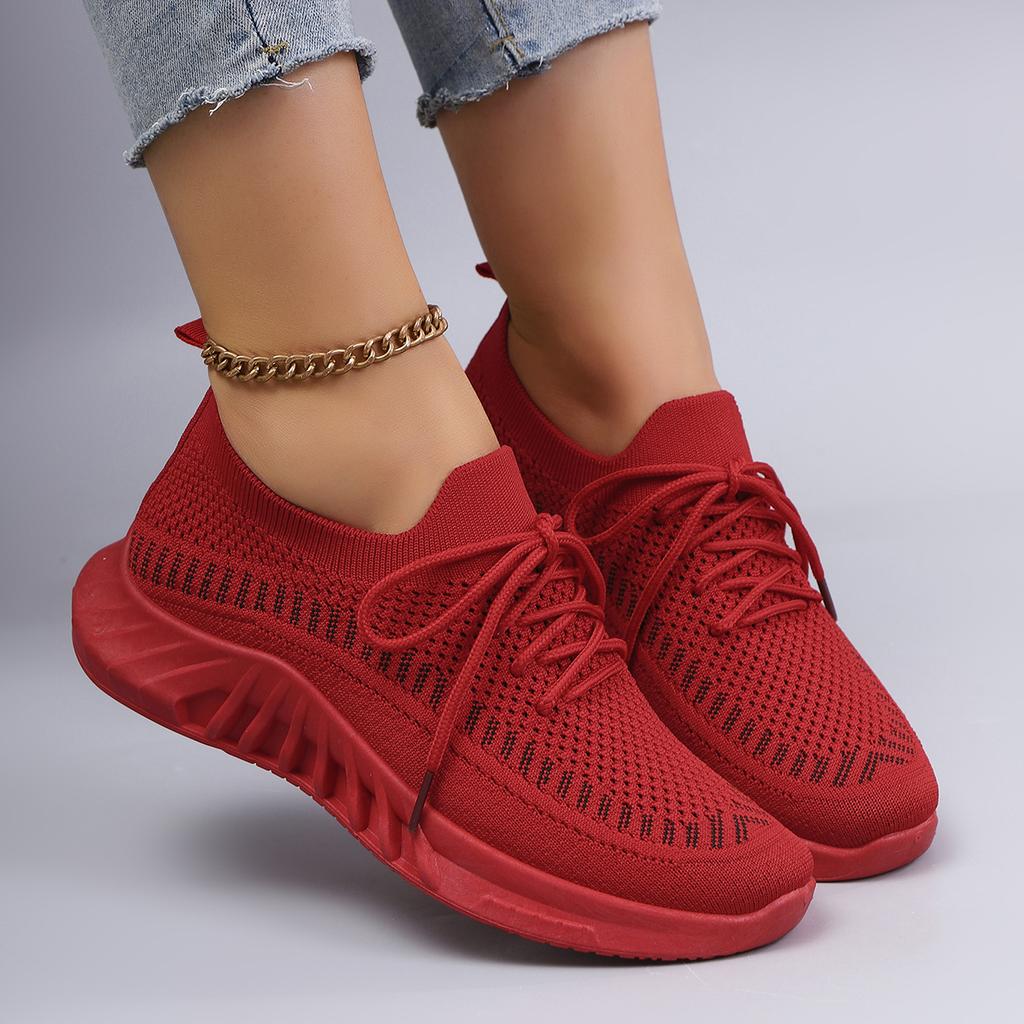 Spring And Autumn New Women'S Casual Lace Up Comfortable, Breathable, Lightweight And Wear-Resistant Sports Shoes