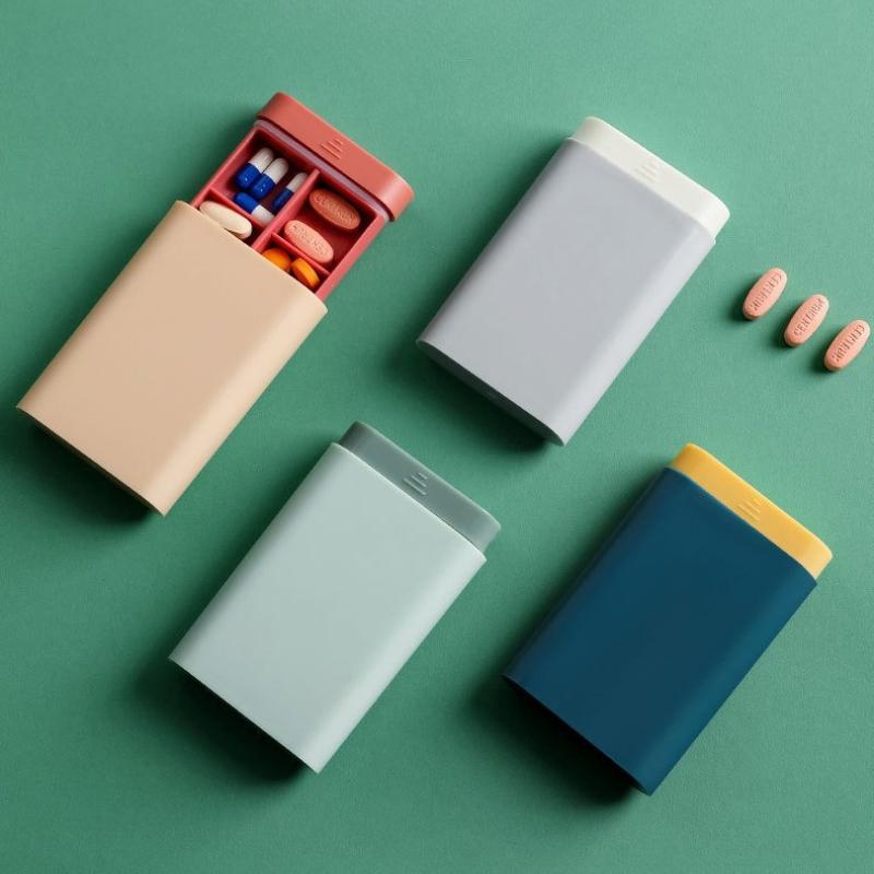 Mini Liten Bærbar Reise Vitaminboks Pilleesker Beholder Organizer Oppbevaring Tablett 7 Dager 6 Ruter Medisinoppbevaringsboks