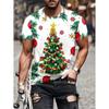 Summer Men's Fashionable Short Sleeved Casual Loose Comfortable Daily 3D Digital Color Printed Round Neck Top T-shirt