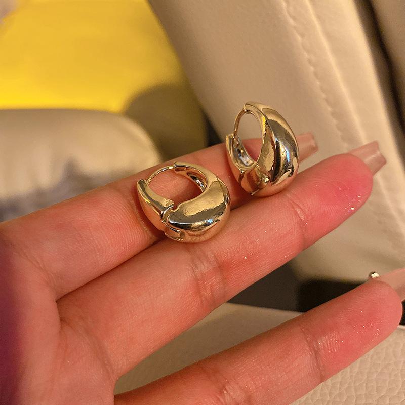 Gold Geometric Round Earrings For Women Trendy Earring Jewelry Prevent Allergy Party Accessories Gift