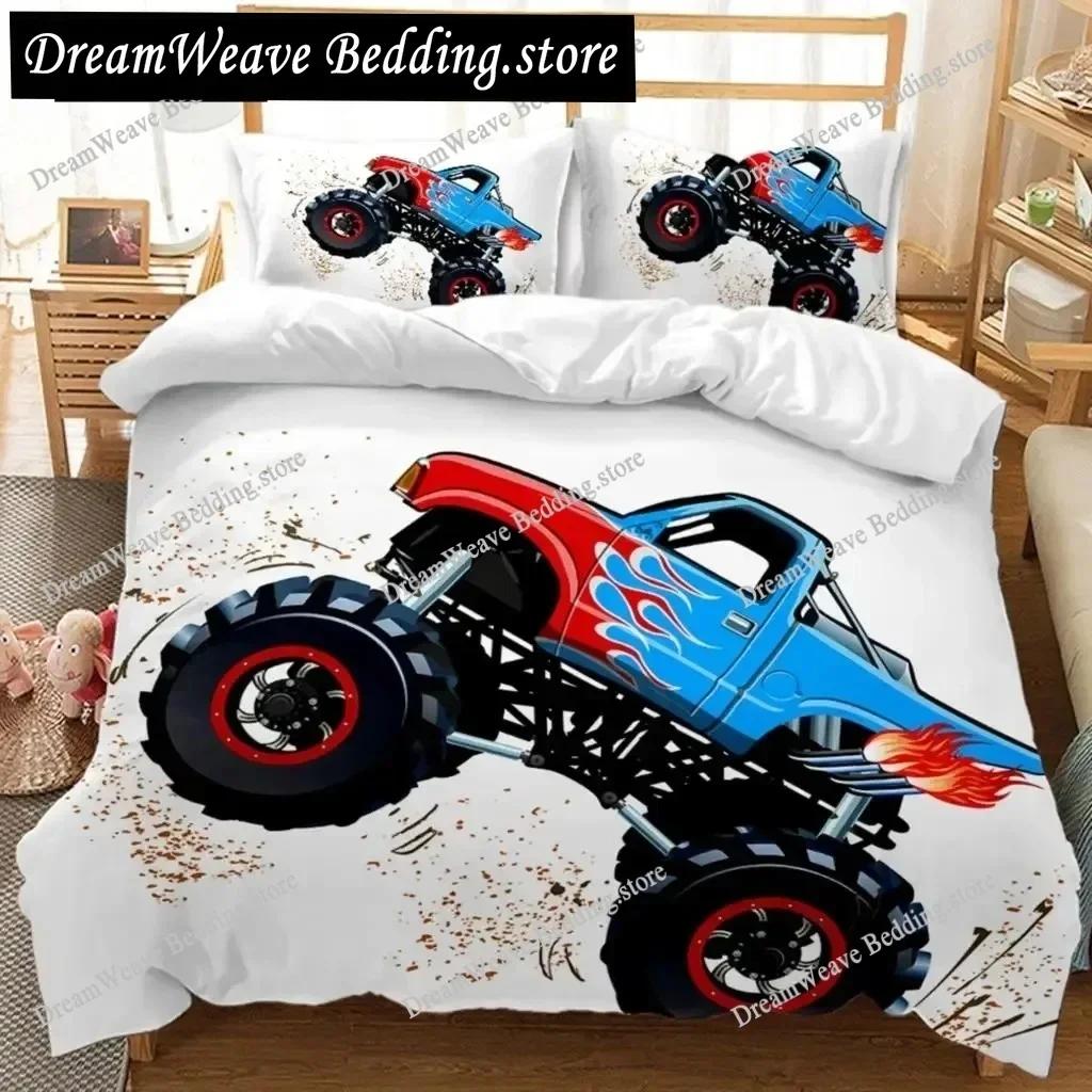 Engineering Vehicle Duvet Cover Set Engineering Vehicle Pickup Truck Off Road Vehicle Polyester Bedding Set Double Queen King741