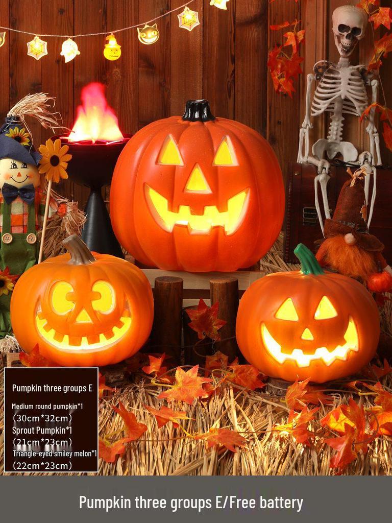 Luminous Halloween Pumpkin Lantern Decoration - Large Outdoor Display for Shopping Malls and Events