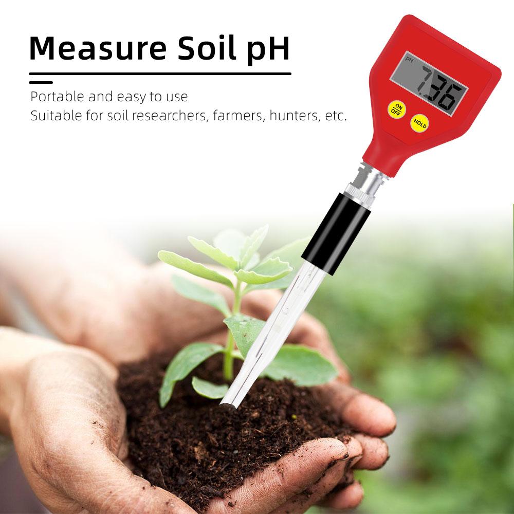 PH-108 Digital Soil pH Meter Food pH Tester For Plants Flowers Milk Cheese Vegetable Acidity Moisture Monitoring Tools 20% OFF