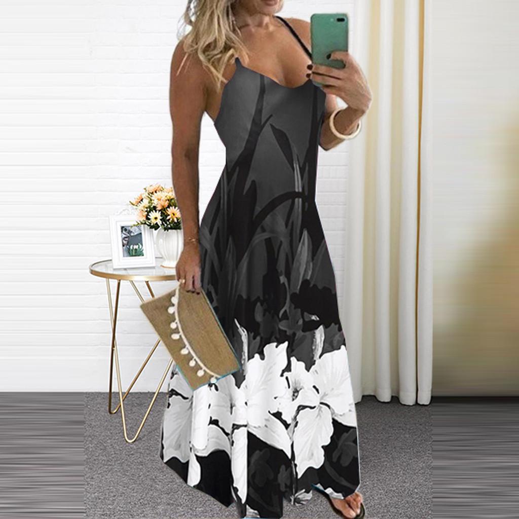 Элегантное женское праздничное платье Летнее модное длинное платье с подтяжками XXXXXL