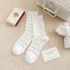 White Bow-knit Socks - Mid-calf Length Socks, Summer and Spring Lightweight Breathable Ballet-style Pure Cotton Layered Socks