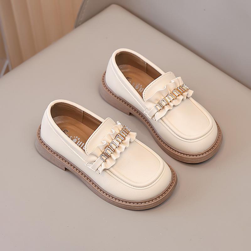 Girls' Princess Shoes 2025 Spring Children's Loafers Baby Black Small Leather Shoes Genuine Leather One-pedal Girls' Single Shoes