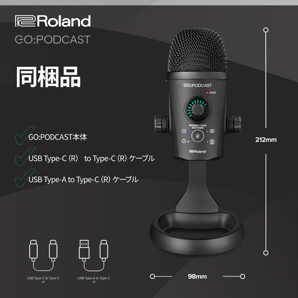 Roland USB Condenser Microphone for Android and with Switchable Directional for Content and Includes App to Level Up Your Streaming GOPODCAST iPhone,