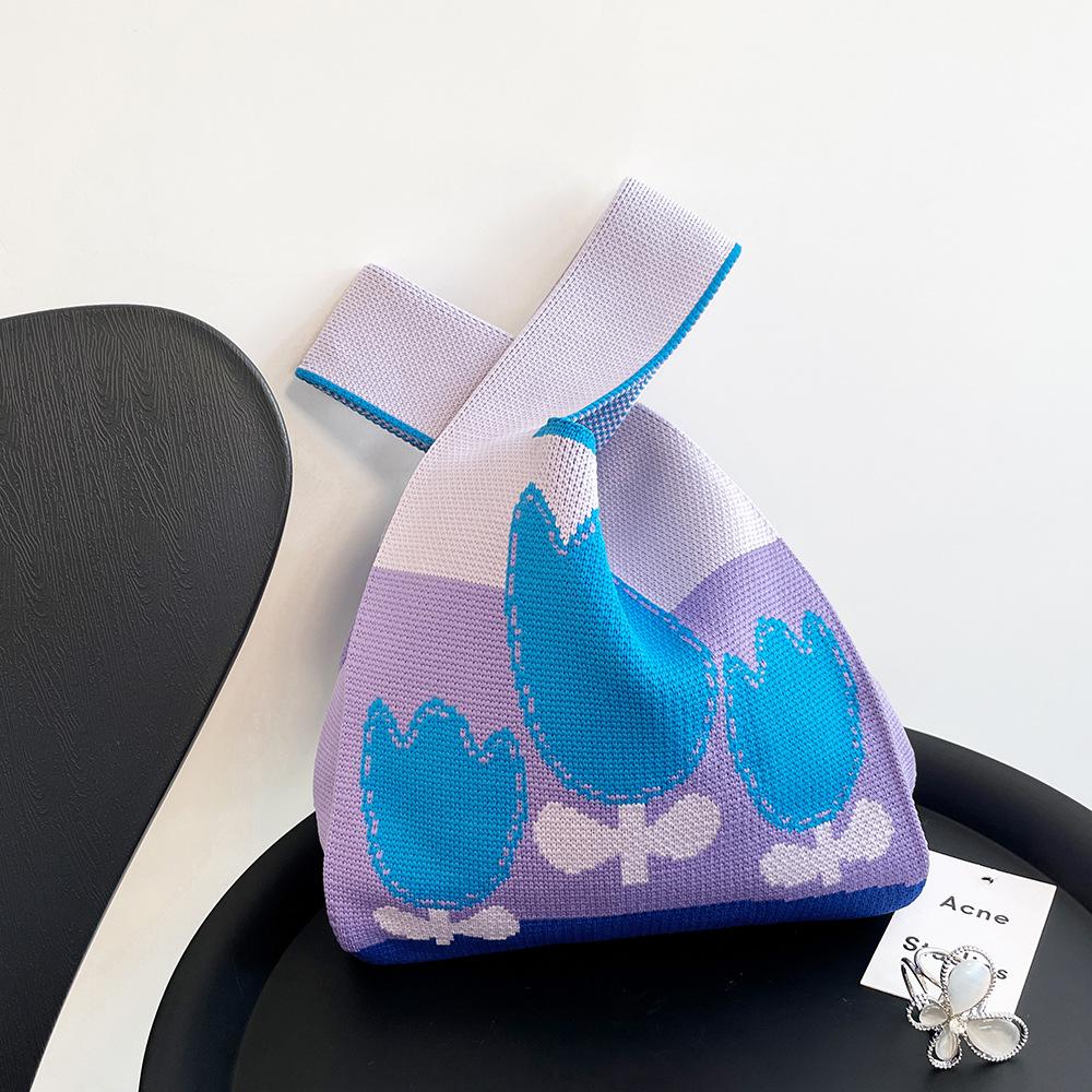 Большая вместительная вязаная сумка женская вязаная сумка-тоут сумка портативное хранилище для использования на открытом воздухе мягкая тканая универсальная и милая сумка 35 * 20cm