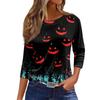 Women's T Shirt Tee Fashion Casual Round Neck 3/4 Sleeve Loose Printed T-Shirt Ladies Top
