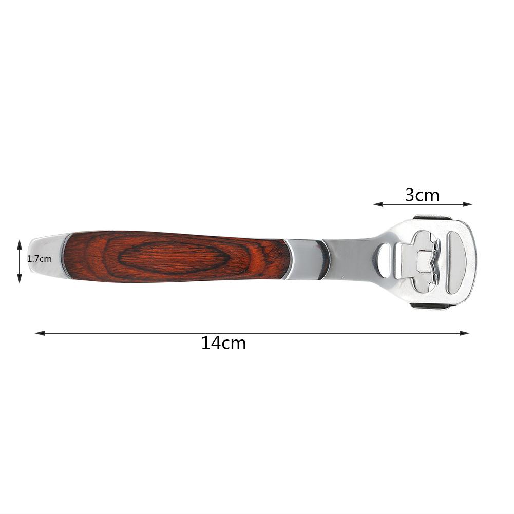 3 Types Multi function Wooden Handle Stainless Steel Dead Skin Remover Foot Scraper