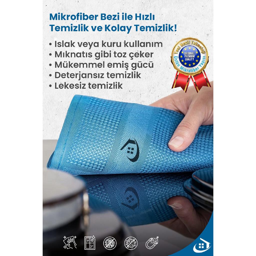 6 deler mikrofiber rengjøringsklut, glass, bilvaskeklut, kjøkken, fiberklut, 60x40 Cm