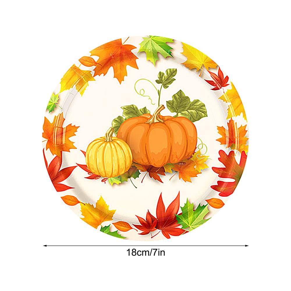 Thanksgiving Paper Plates Fall Party Plates Maple Leaves Pumpkin Decor Fall Tableware Autumn Leaves Party Tableware Set