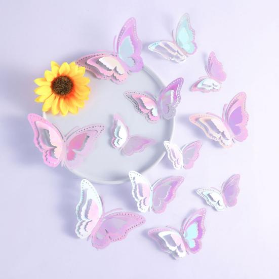 12 Pcs 3D Butterfly Wall Sticker Hollow Butterfly Removable Wall Mural Art for DIY Crafts Birthday Party Celebration