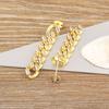 Nidin Fashionable Geometric Chain Pave Zircon Earrings For Women Sweet Personality Long Earrings Jewelry Party Gift