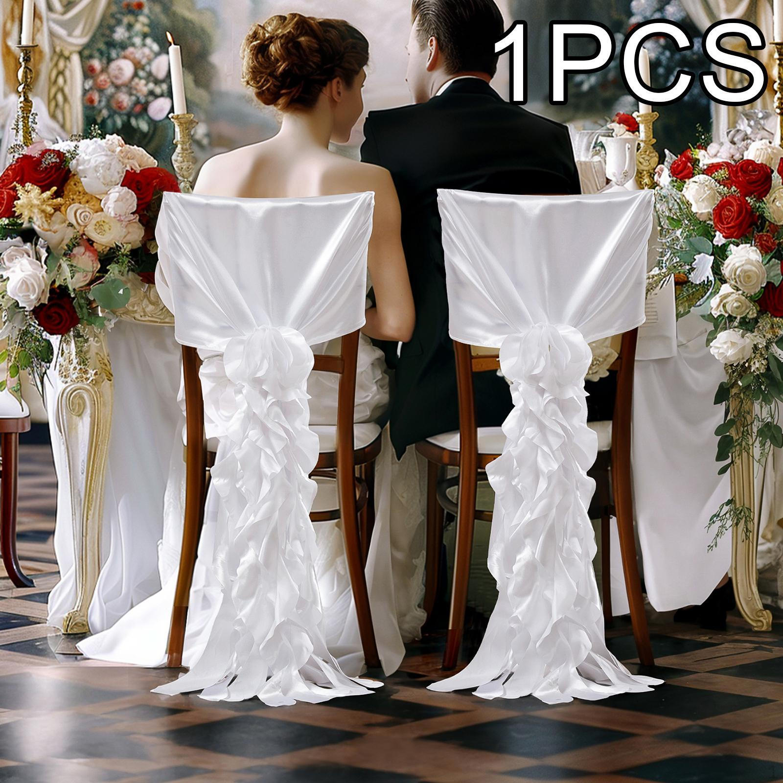 

Чехол на стул для особых мероприятий, задняя крышка, высокая юбка, встречи белый