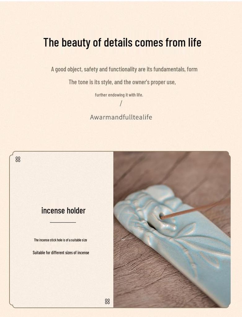 Modern Ceramic Incense Holder for Agarwood & Sandalwood - Indoor Zen Ornament for Incense Sticks.