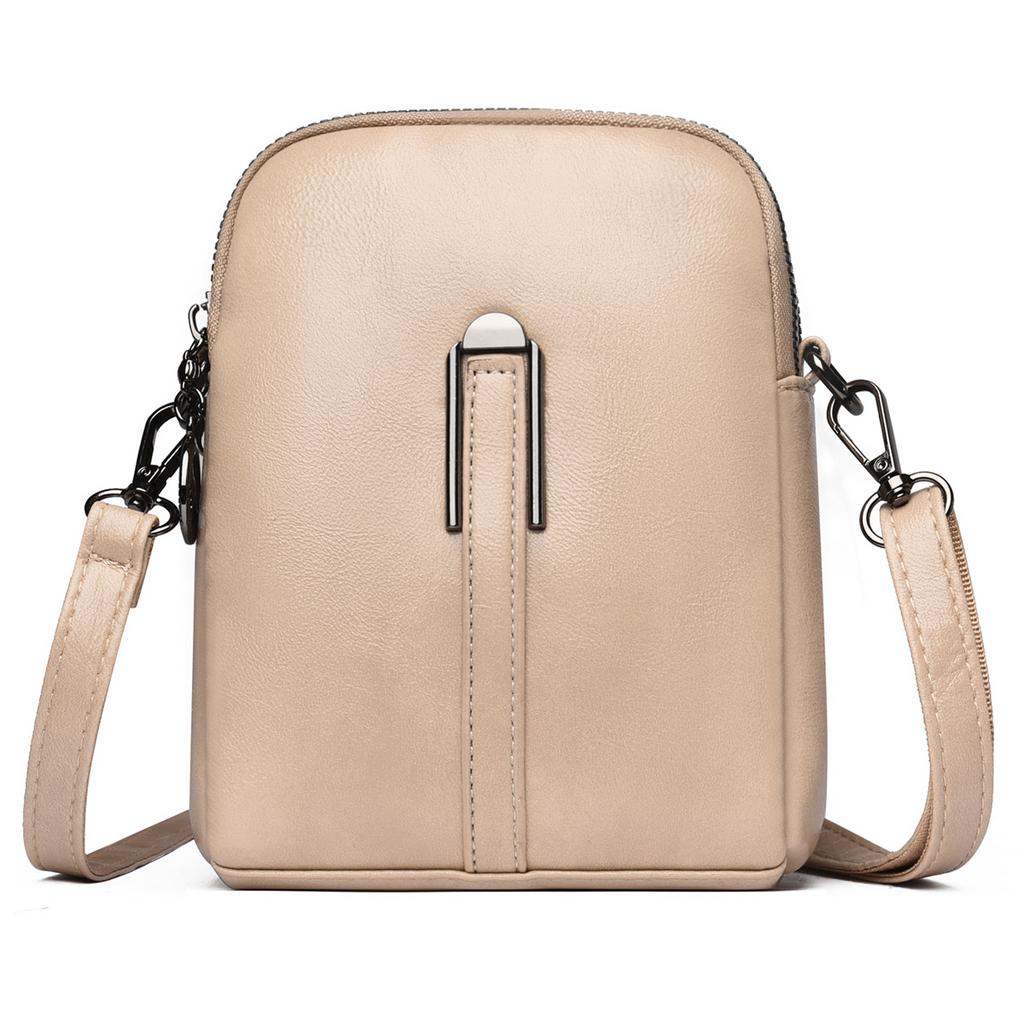 Fashionable Loose Change Mobile Phone Bag, Light and Simple Soft Leather Single-shoulder Crossbody Bag