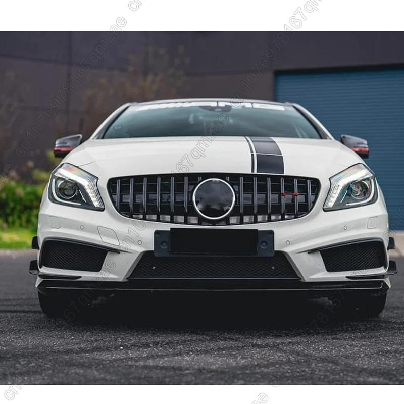 Front Bumper Grille For Mercedes A Class W176 A180 A200 A220 A250 A45 2013-2015 Car Racing Grills GT Style ABS Black/Silver
