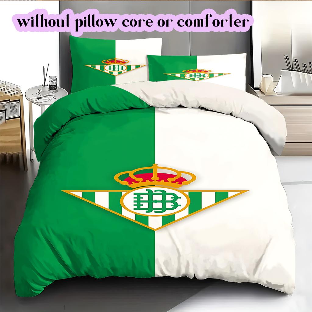 Team football Pattern Bedding Quilt Set Quilt Cover Pillowcase Home Decoration Birthday Gift (1 * duvet cover + 2 * pillowcase, without core)