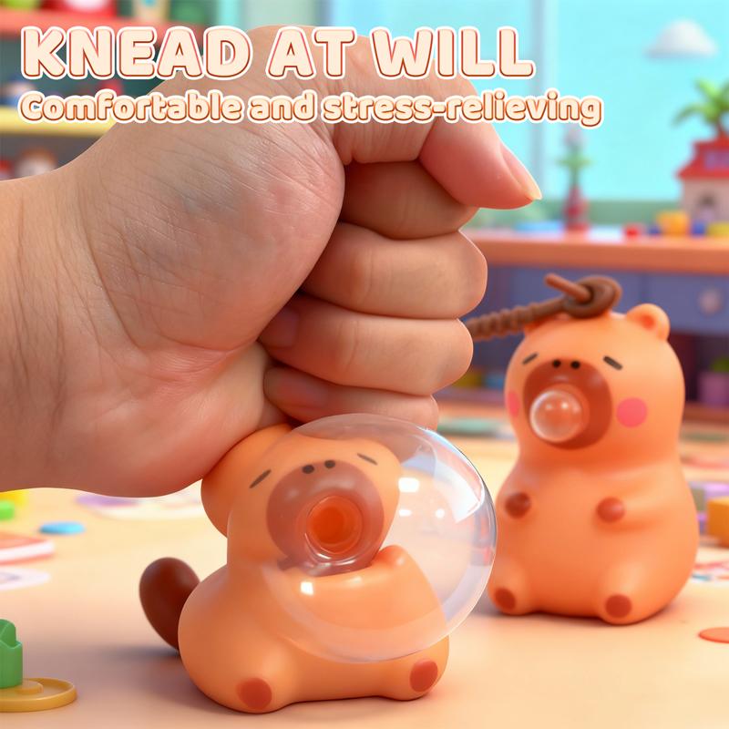 Roztomilá kapybara Squishy bublinková hračka Klíčenka Dekompresní přívěsek Taška Doplněk do auta Panenka Malý dárek pro úlevu od stresu Mačkací hračky