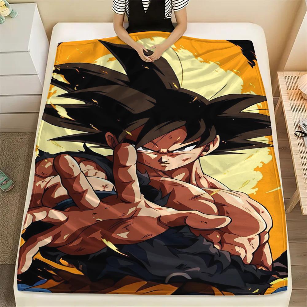 

Goku Living Room Bedroom Universal Flannel Blanket, Warm Printed Blanket for Travel and Picnic Time.-TING 75x90cm