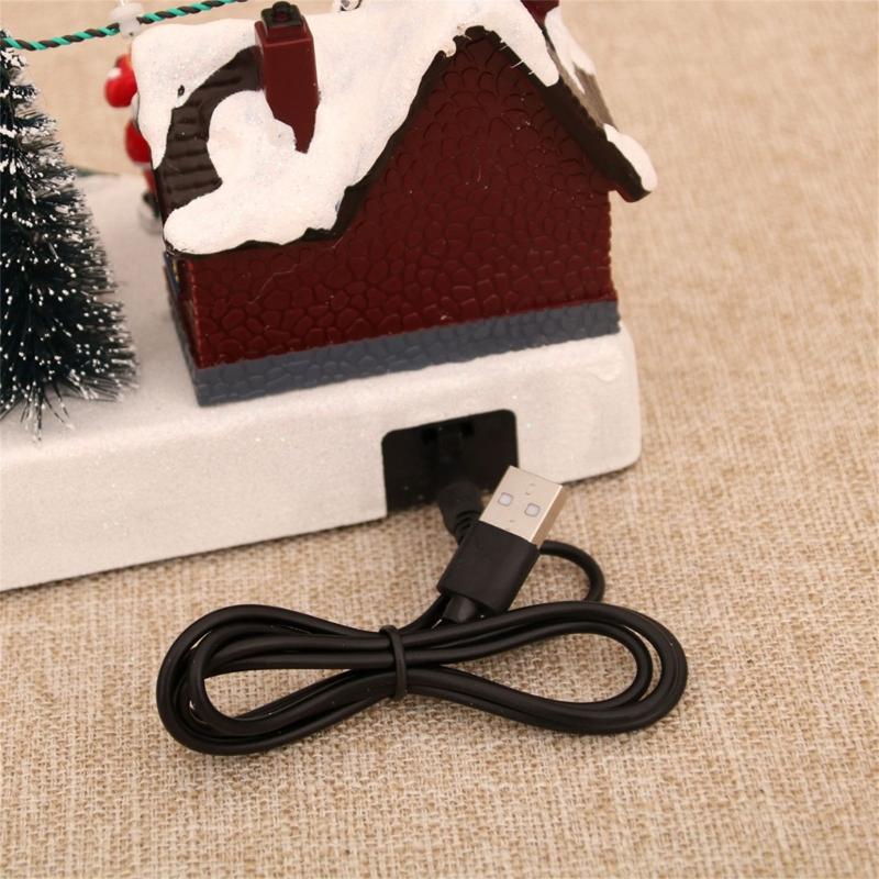 Rotating Holiday Music Boxes Featurings Warm LED Light And Resins Construction For Family Gatherings