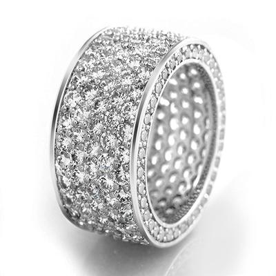 Eternity Wedding Rings for Women Silver Color/Gold Color Wide CZ Rings Engagement Proposal Accessories Timeless Jewelry