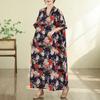 DIMANAF New 2026 Women Plus Size Summer Beach Long Dress Cotton Loose Oversize Casual Lady Maxi Vintage Print Sundress