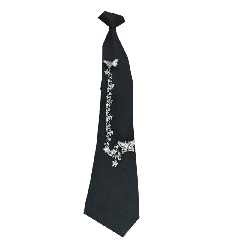 

Блестящий Галстук-Бабочка с Бахромой 2000-х Популярный Галстук для Женщин Подростков Повседневная и Вечерняя Одежда 32CM
