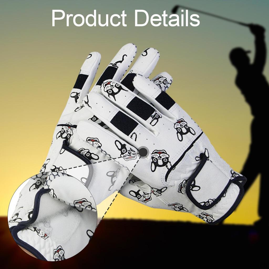 2 Pieces Golf Glove for Children Accessories Quick Dry Comfortable Breathable PU Mesh Multipurpose
