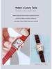 Gedi Retro Small Square Dial Ladies Waterproof Leather Strap Quartz Watch