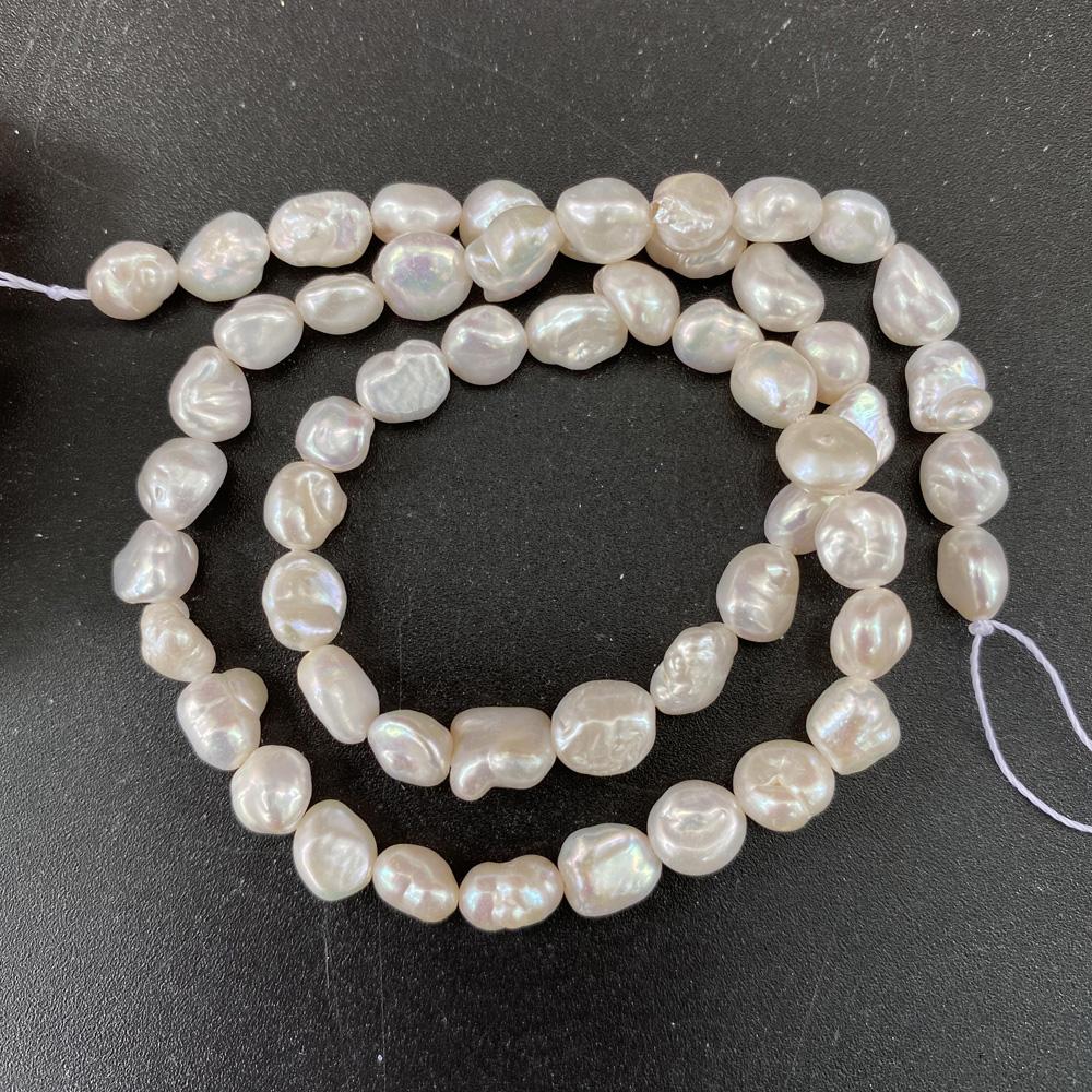 

1String, Button Shape Pearls, White Natural Freshwater Pearl Beads for Jewelry Making DIY Necklace Bracelet Crafts, Mother s Day Gift 36cm 1String/9-10mm-36cm білий