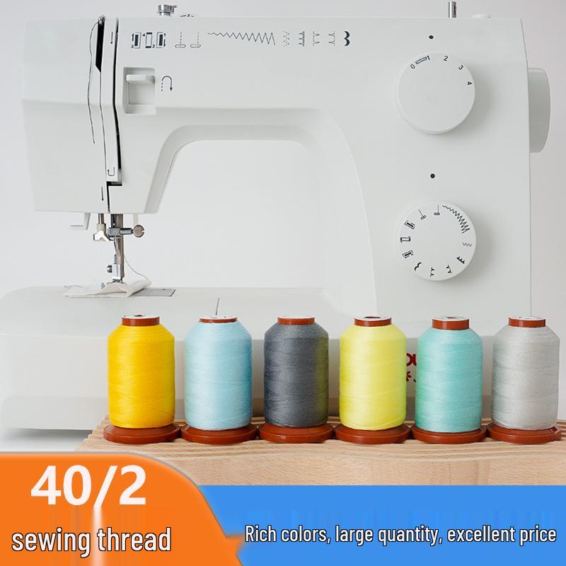 100-Color High-Speed Polyester Sewing Thread, 1100 Yards, Two-Ply, Fine and Durable for Hand and Machine Use.