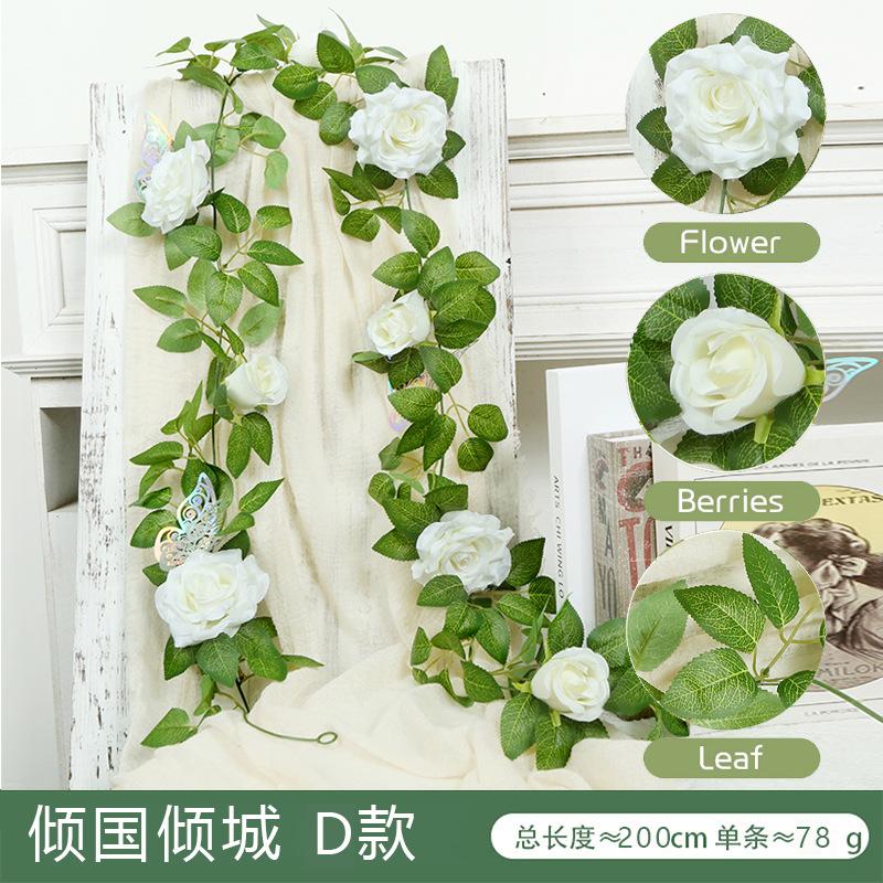 

Имитация Розы Лоза Искусственная Цветочная Лоза Украшение для Дома Кондиционера Лоза Ландшафтное Украшение Имитация Лозы