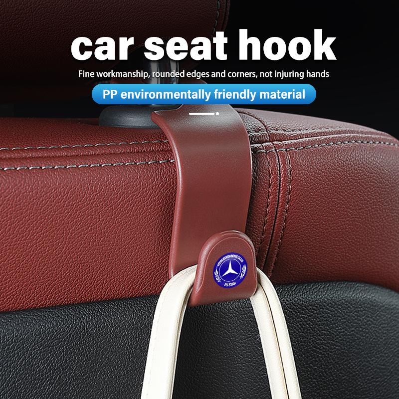 FA034pcs Car Rear Seat Hook Storage Hanger Organizer Accessories For Mercedes Benz W202 W212 W126 W140 W168 W177 CLS GLE GLC GLS CLA