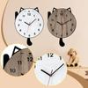 Cat Wall Hanging Clock Cute Animal Wall Ornament, Pendulum Decorative Clock for Office, Kids Room, Home Decor, Housewarming Gift