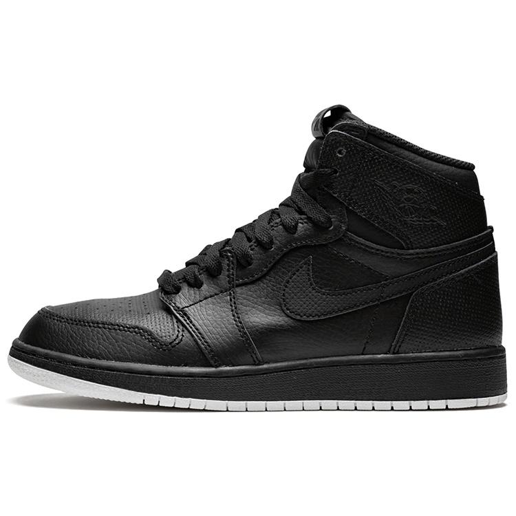(GS) Air Jordan 1 Retro High OG Black Perforated Kids 575441-002 EU 39