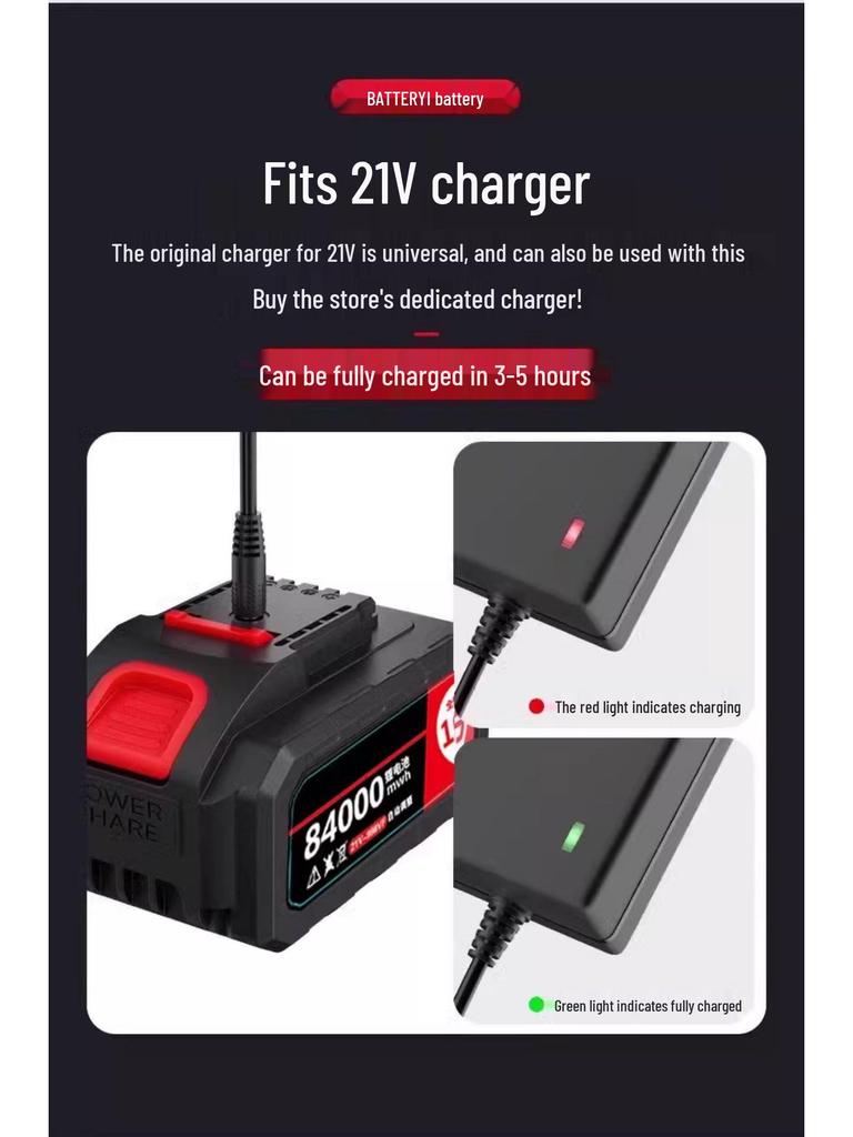 21V Rechargeable Handheld Drill with Large Capacity Lithium Battery