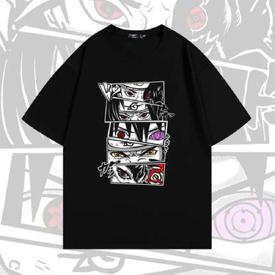 A 100% Pure Cotton Printed T-shirt for Men from the Japanese Anime _Naruto Ninja_ a Short-sleeved Summer Casual Top