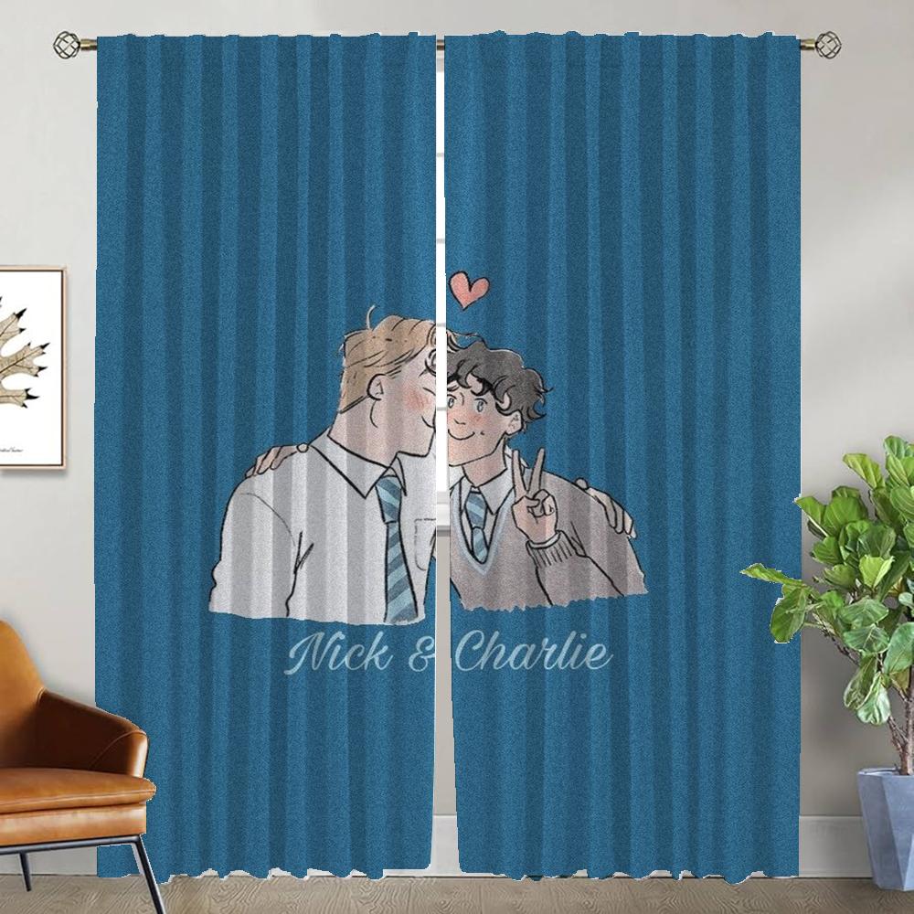 Heartstopper Partition Curtains Living Room Curtain Panel Shades Home Interior Halloween Decoration Polyester Perfect For Area