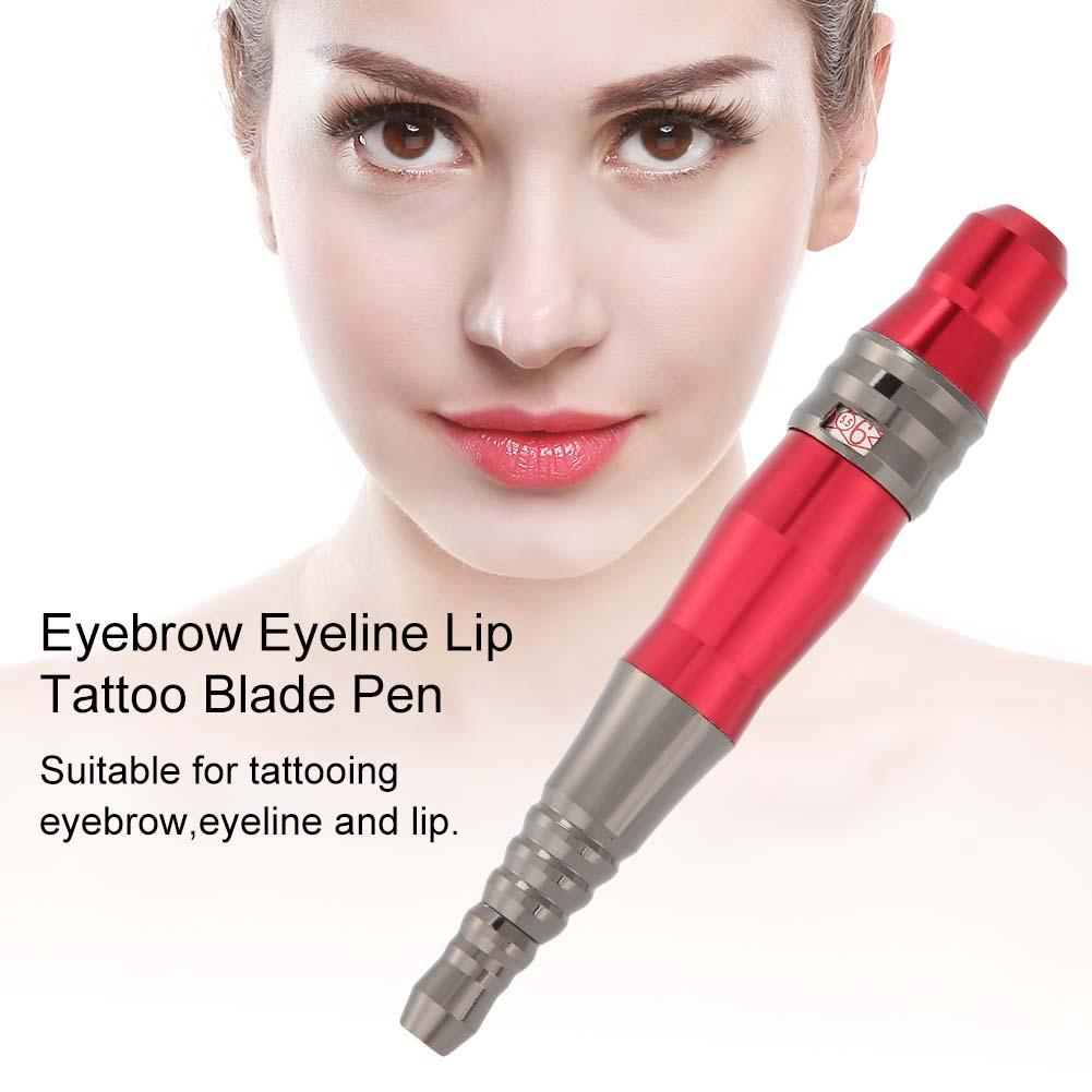 Tattoo Pen Machine Microblading Semi Permanent Eyebrow Eyeliner Lip Tattoo Pen  Rose Red