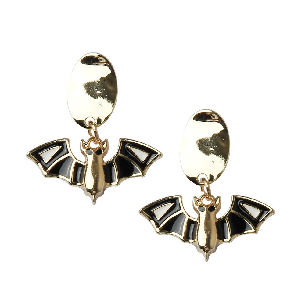 Halloween Bat Earrings With Alloy Material For Women Fashion Jewelry Gift