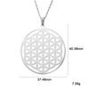 LIKGREAT Flower of Life Pendant Necklace for Women Mandala Chakra Hollow Stainless Steel Charms Jewelry Geometry Amulet Gift