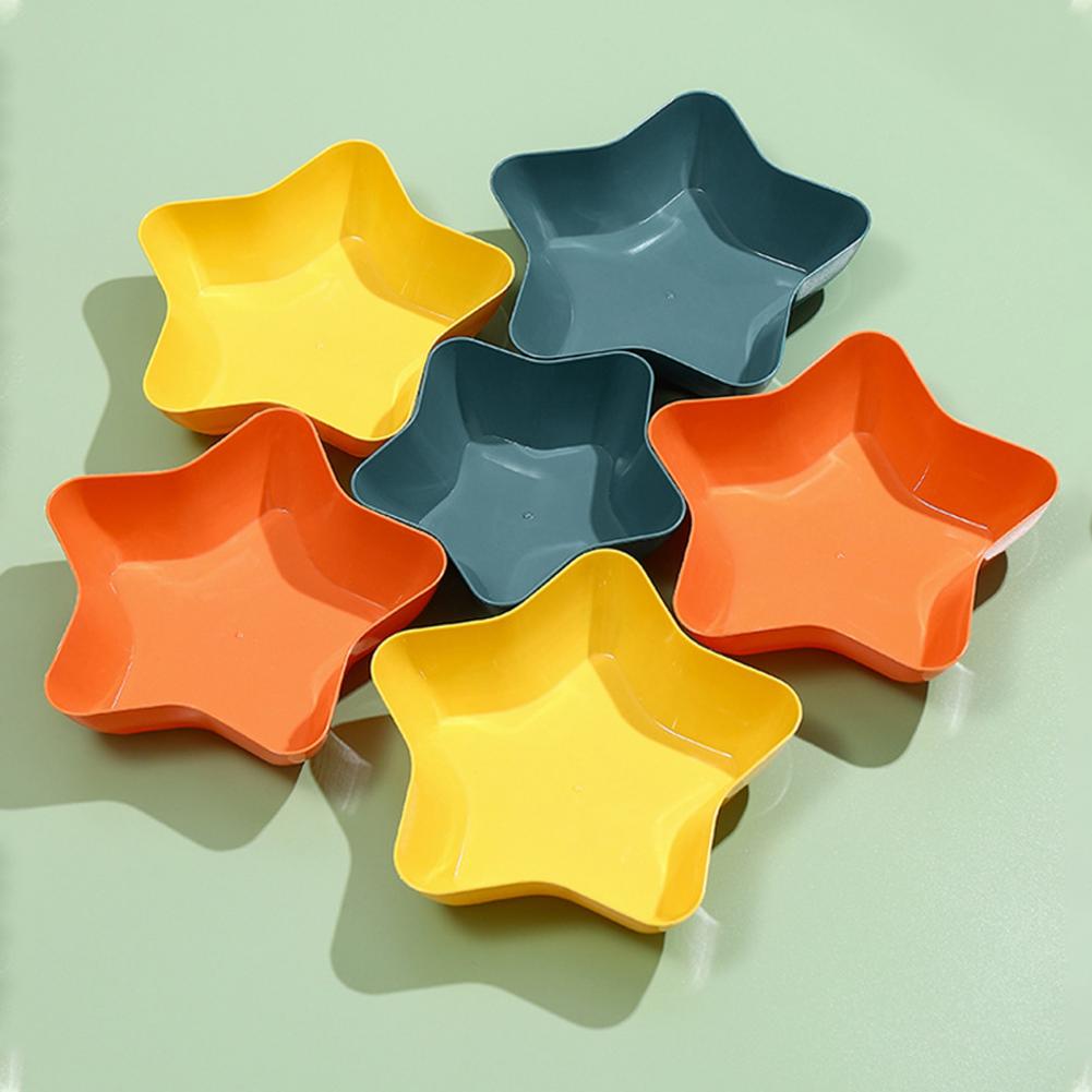 Fünfzackiger Sternfrucht-Teller Lebensmittelqualität Kunststoff Snack Obst Nüsse Serviertablett Schüssel Schalenhalter Küchenzubehör