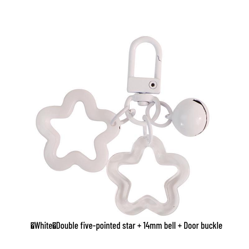 Vibrant Acrylic Star Keychain Pendant with Bell - Cute Earphone Case Accessory