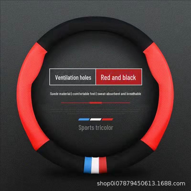 Universeller Lenkradbezug aus Wildleder: Winter und Ganzjahres-Rutschfest, Schweißabsorbierend, Atmungsaktiv für Männer und Frauen